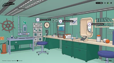 Illustration des Innenraums eines Forschungslabors auf einem Forschungsschiff.